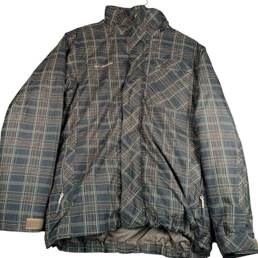 Columbia Interchange Omni-Tech Men's Medium Plaid Ski Jacket 3-in-1 Coat